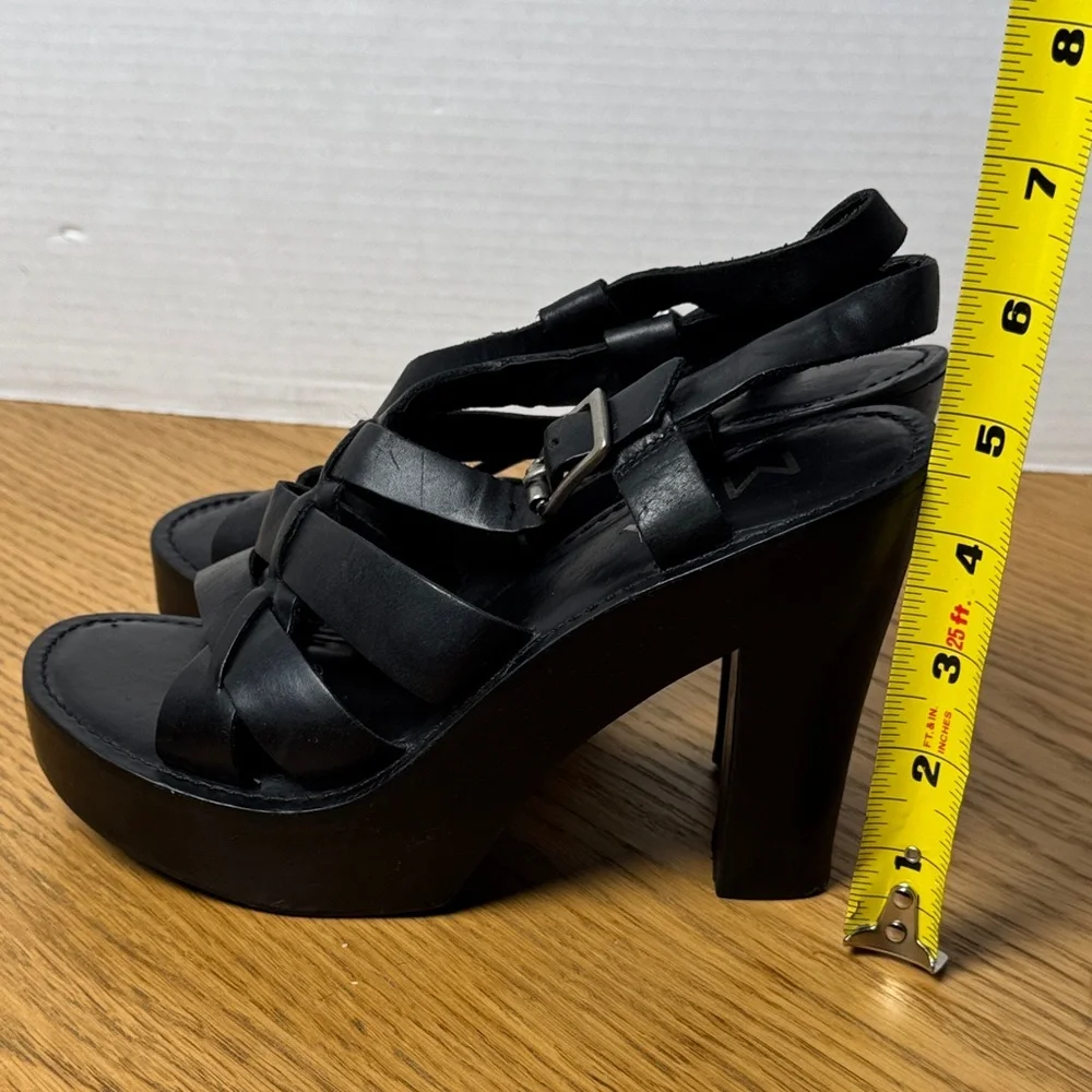MIA Black Platform Strappy Heels